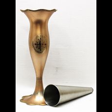 15 1/2" Brass Vase w/ Rose Finish SKU C975-043